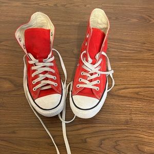 Red Converse High tops - size 9.5